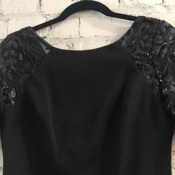 Sheath Sequin Sleeve V Neck Back Dress - Picture 7 of 8